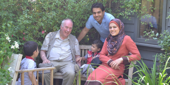 Sir Iain Chalmers, is an old friend of Gaza. He and his wife Lady Jan came to know Hassan and his family during their stay in Oxford. Yasmeen, Hassan's wife, was very enthusiastic about Lady Jan's Palestinian History Tapestry Project